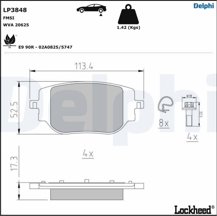 Delphi LP3848 - Jarrupala, levyjarru inparts.fi