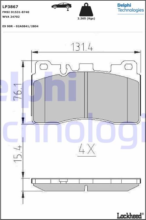 Delphi LP3867 - Jarrupala, levyjarru inparts.fi