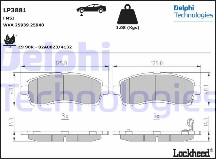 Delphi LP3881 - Jarrupala, levyjarru inparts.fi