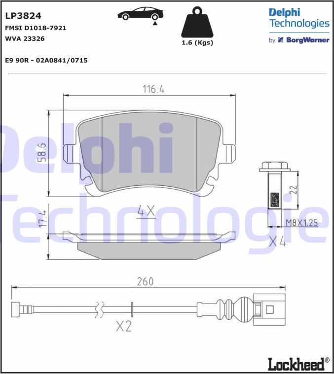 Delphi LP3824 - Jarrupala, levyjarru inparts.fi