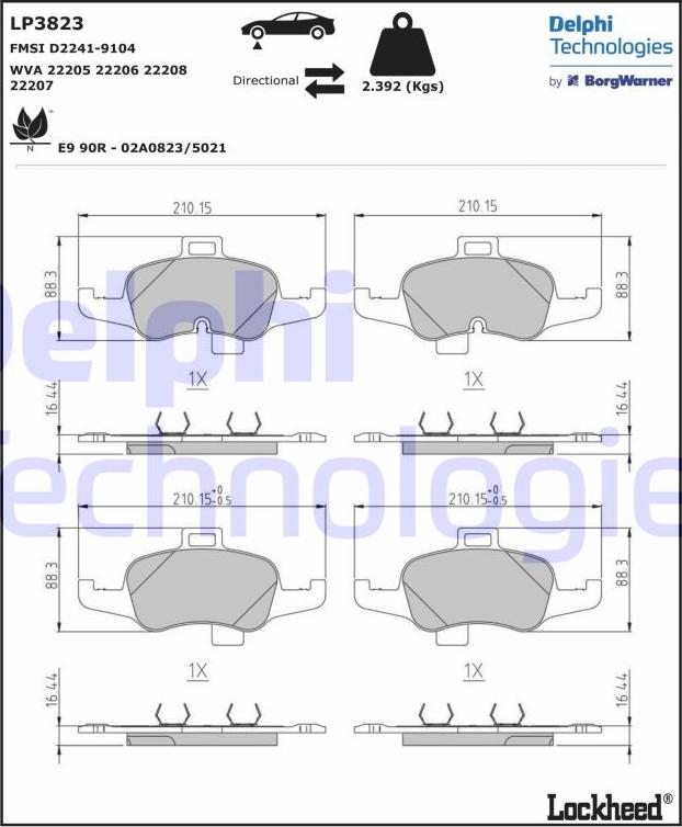 Delphi LP3823 - Jarrupala, levyjarru inparts.fi