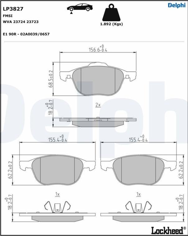 Delphi LP3827 - Jarrupala, levyjarru inparts.fi