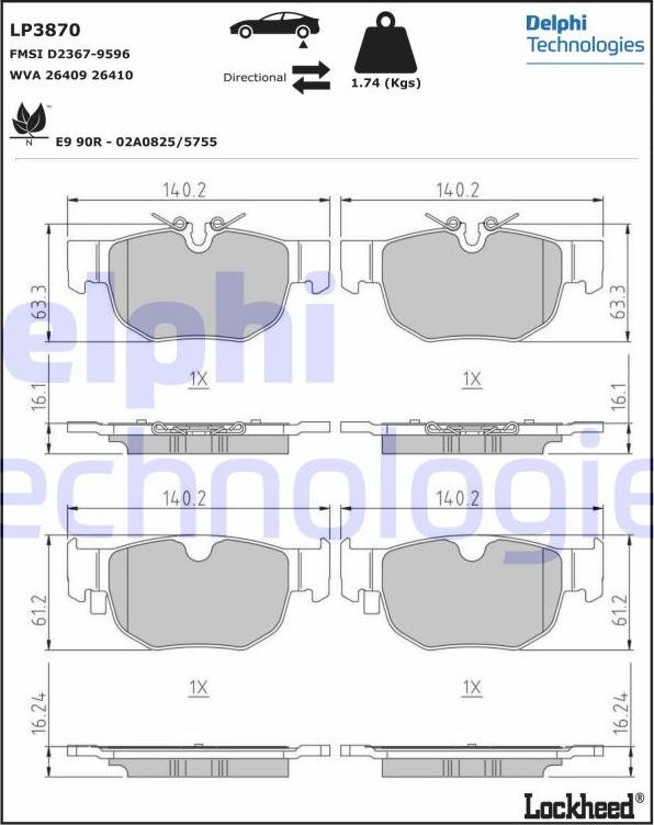 Delphi LP3870 - Jarrupala, levyjarru inparts.fi