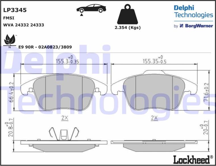 Delphi LP3345 - Jarrupala, levyjarru inparts.fi