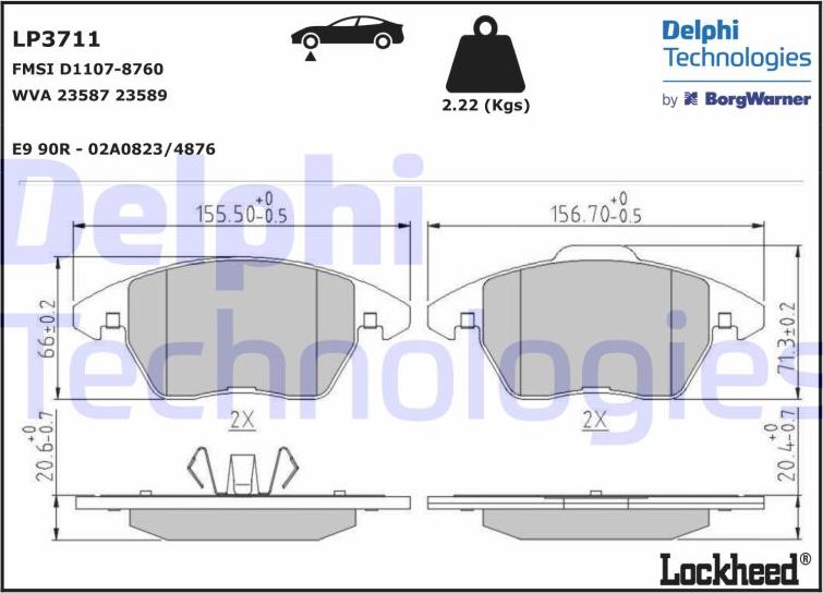 Delphi LP3711 - Jarrupala, levyjarru inparts.fi