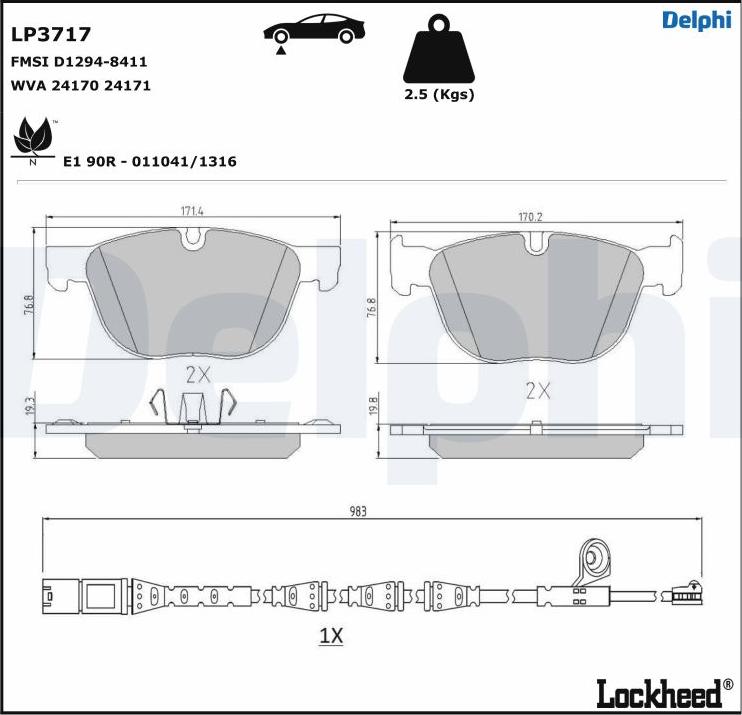 Delphi LP3717 - Jarrupala, levyjarru inparts.fi