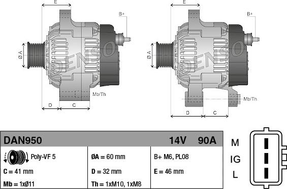 Denso DAN950 - Laturi inparts.fi