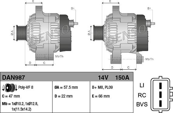 Denso DAN987 - Laturi inparts.fi