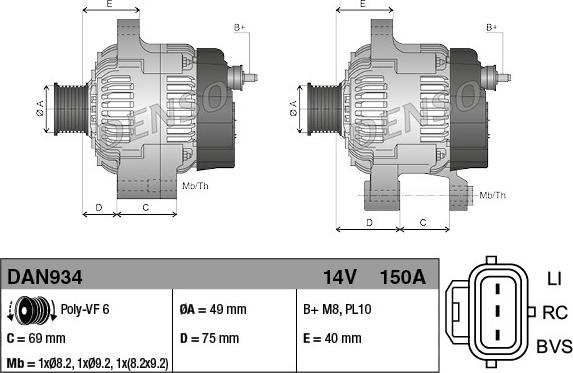 Denso DAN934 - Laturi inparts.fi