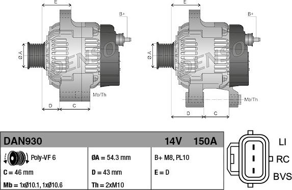 Denso DAN930 - Laturi inparts.fi