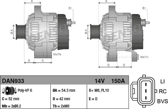 Denso DAN933 - Laturi inparts.fi