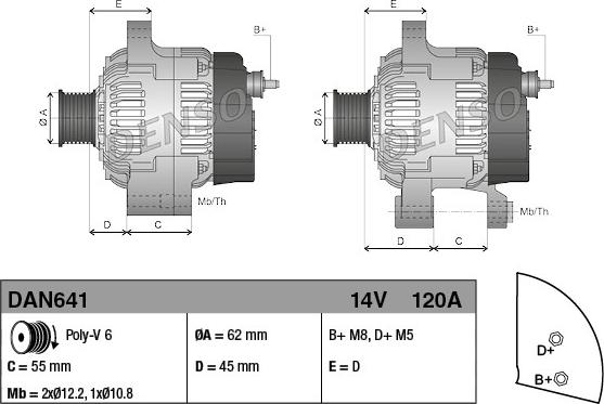 Denso DAN641 - Laturi inparts.fi