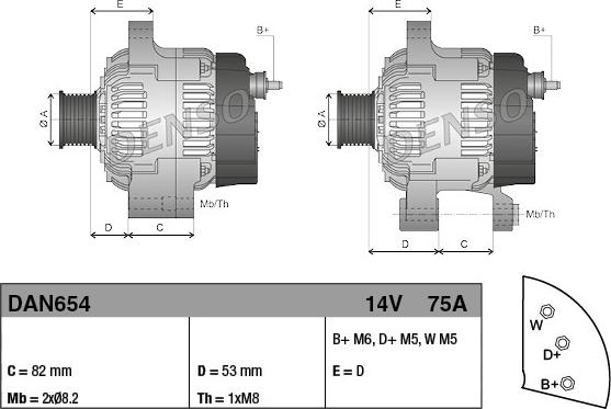 Denso DAN654 - Laturi inparts.fi