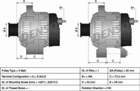 Denso DAN616 - Laturi inparts.fi