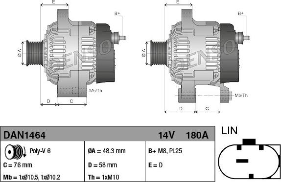 Denso DAN1464 - Laturi inparts.fi