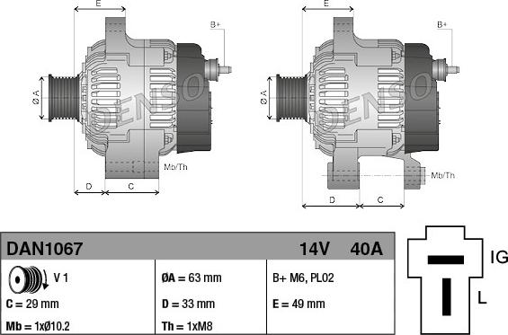 Denso DAN1067 - Laturi inparts.fi