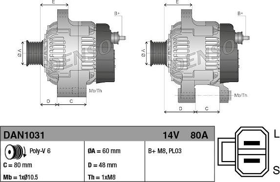 Denso DAN1031 - Laturi inparts.fi