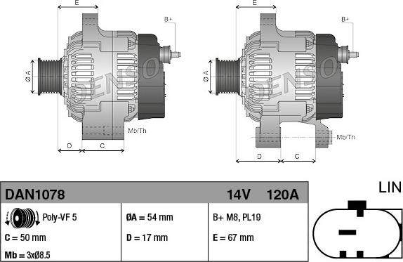 Denso DAN1078 - Laturi inparts.fi