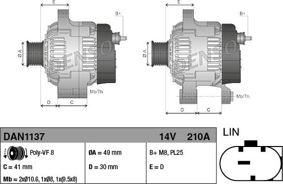 Denso DAN1137 - Laturi inparts.fi