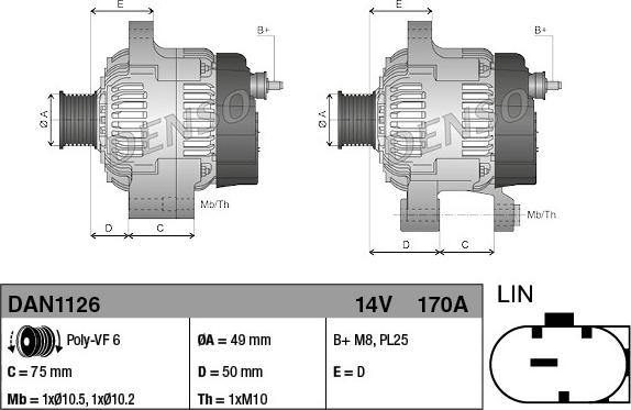 Denso DAN1126 - Laturi inparts.fi