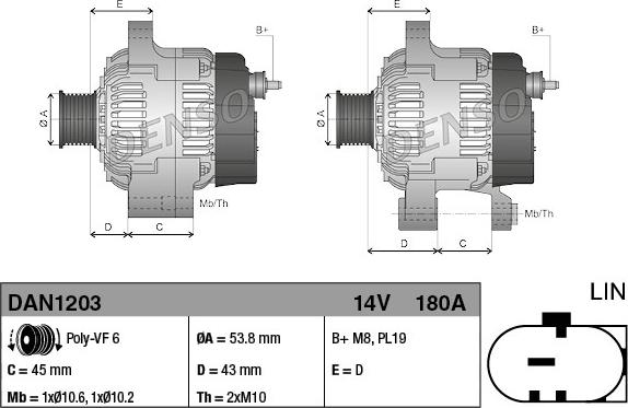 Denso DAN1203 - Laturi inparts.fi