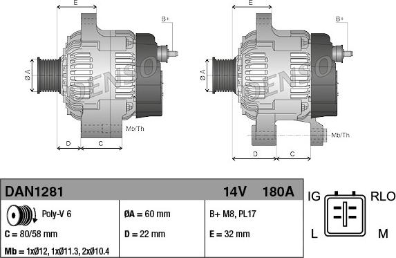 Denso DAN1281 - Laturi inparts.fi