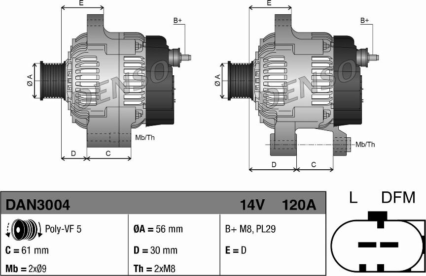 Denso DAN3004 - Laturi inparts.fi