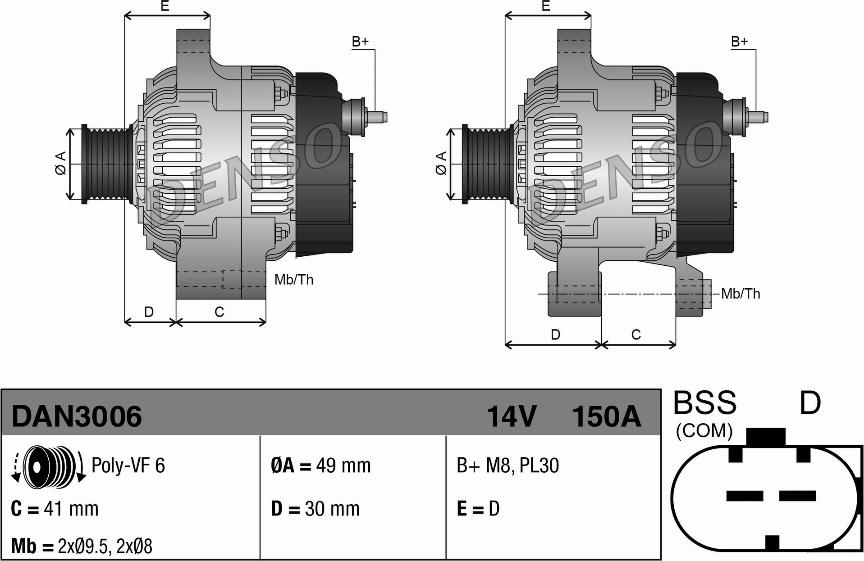 Denso DAN3006 - Laturi inparts.fi