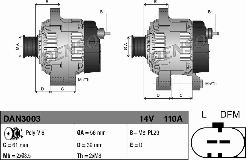 Denso DAN3003 - Laturi inparts.fi