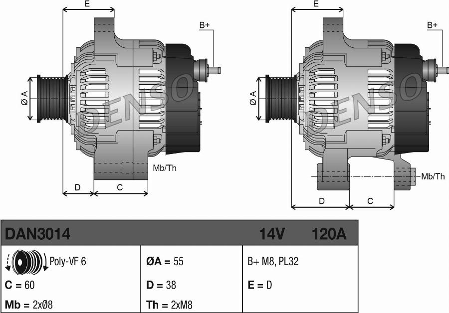 Denso DAN3014 - Laturi inparts.fi