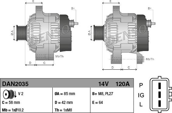 Denso DAN2035 - Laturi inparts.fi