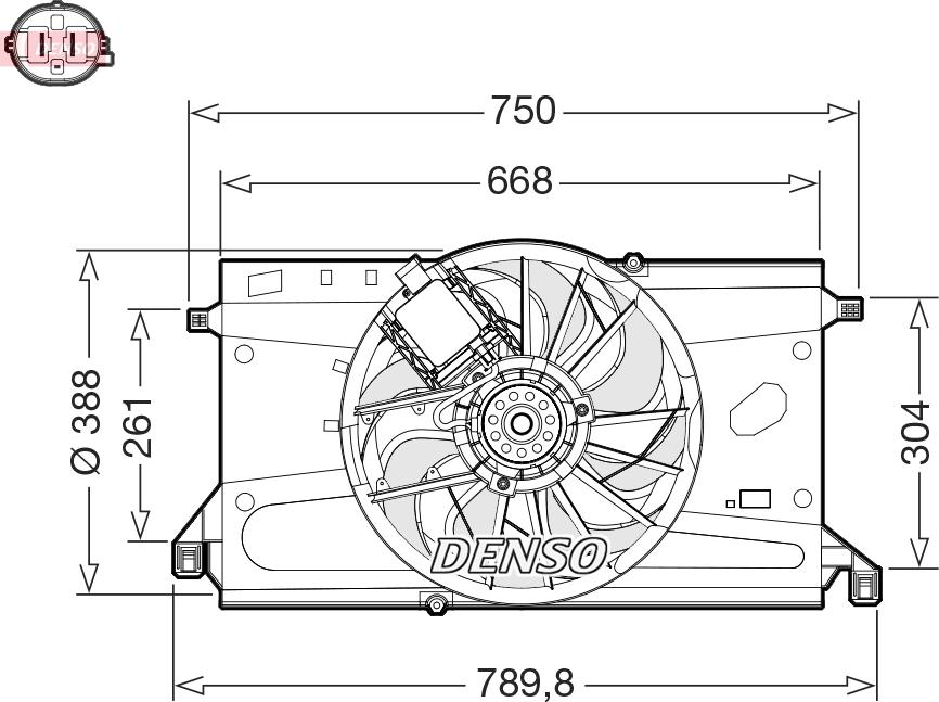 Denso DER10011 - Tuuletin, moottorin jäähdytys inparts.fi