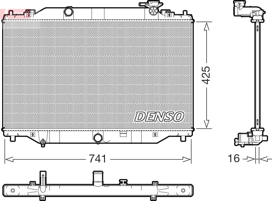 Denso DRM44053 - Jäähdytin,moottorin jäähdytys inparts.fi