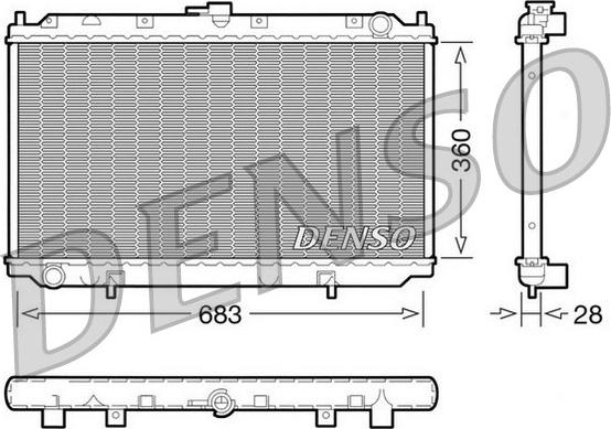 Denso DRM46010 - Jäähdytin,moottorin jäähdytys inparts.fi