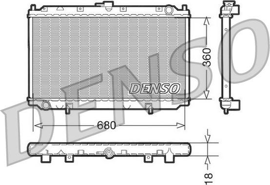 Denso DRM46011 - Jäähdytin,moottorin jäähdytys inparts.fi