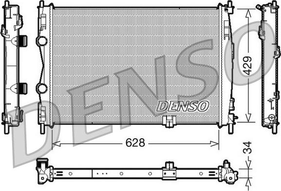 Denso DRM46017 - Jäähdytin,moottorin jäähdytys inparts.fi