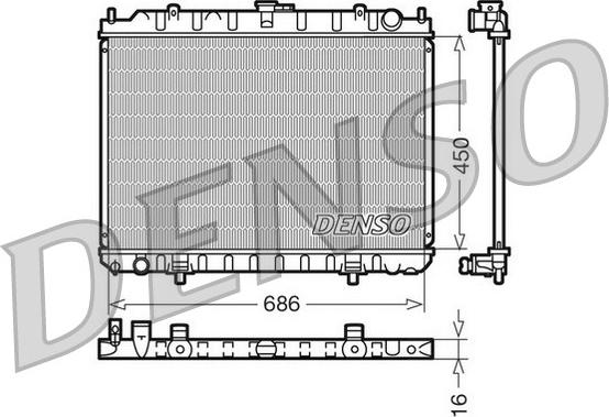 Denso DRM46023 - Jäähdytin,moottorin jäähdytys inparts.fi