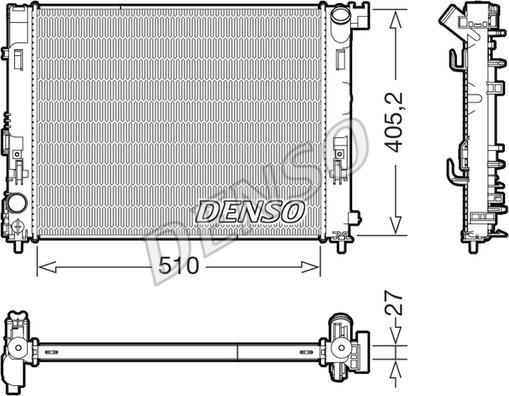 Denso DRM46076 - Jäähdytin,moottorin jäähdytys inparts.fi