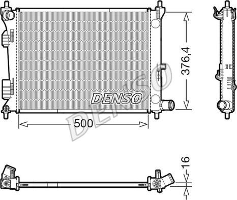 Denso DRM41017 - Jäähdytin,moottorin jäähdytys inparts.fi