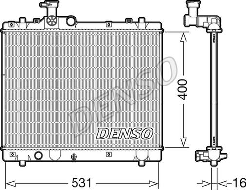 Denso DRM47034 - Jäähdytin,moottorin jäähdytys inparts.fi