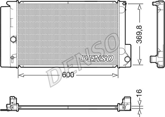 Denso DRM50126 - Jäähdytin,moottorin jäähdytys inparts.fi