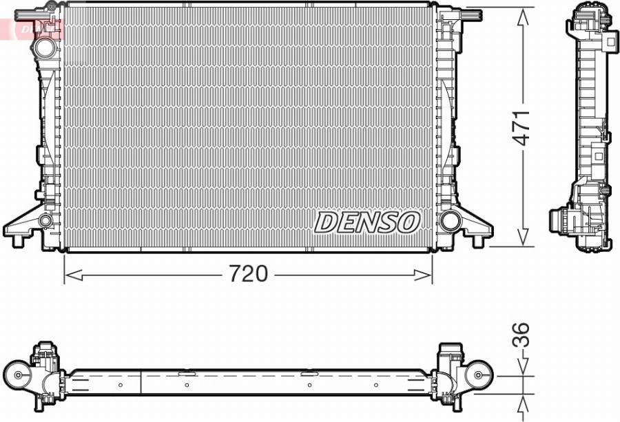 Denso DRM02047 - Jäähdytin,moottorin jäähdytys inparts.fi