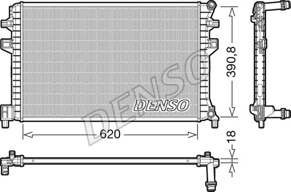 Denso DRM02018 - Jäähdytin,moottorin jäähdytys inparts.fi