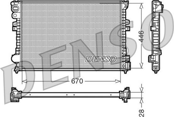 Denso DRM07050 - Jäähdytin,moottorin jäähdytys inparts.fi