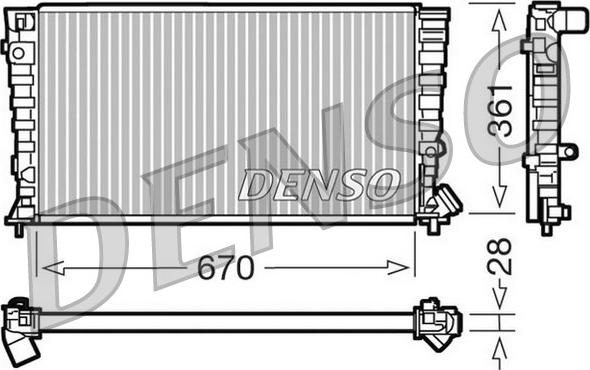 Denso DRM07030 - Jäähdytin,moottorin jäähdytys inparts.fi