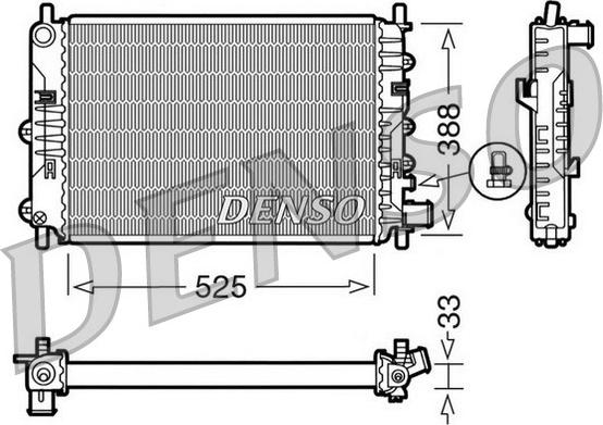 Denso DRM10025 - Jäähdytin,moottorin jäähdytys inparts.fi