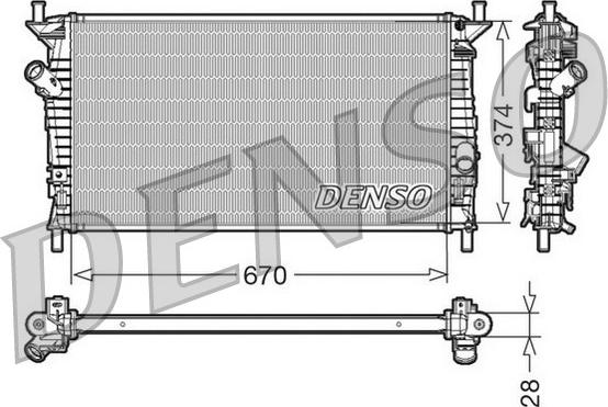 Denso DRM10074 - Jäähdytin,moottorin jäähdytys inparts.fi