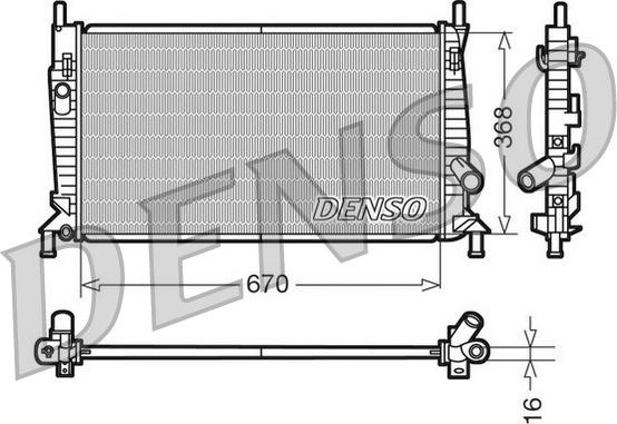 Denso DRM10075 - Jäähdytin,moottorin jäähdytys inparts.fi