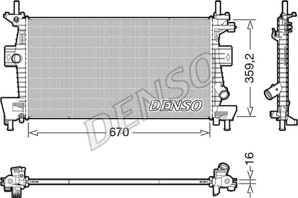 Denso DRM10114 - Jäähdytin,moottorin jäähdytys inparts.fi