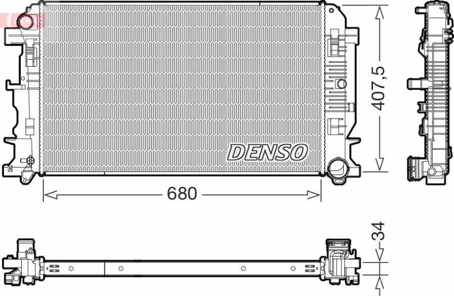 Denso DRM17117 - Jäähdytin,moottorin jäähdytys inparts.fi